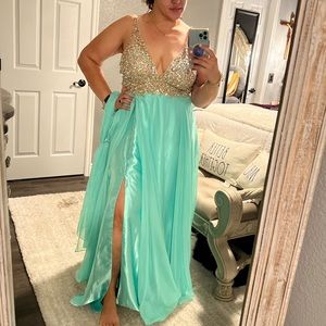 Mint bling Cinderella gown